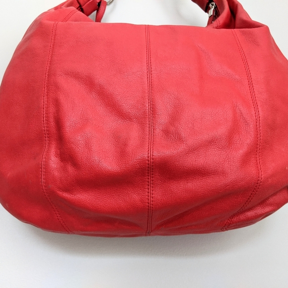 🌟HP🌟 🇪🇸 Puntotres Barcelona Red Leather Hobo Bag Made In Spain - Picture 7 of 8
